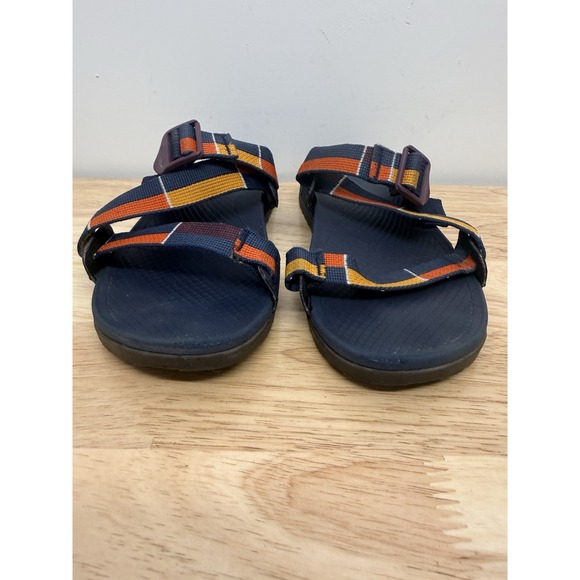Chaco Women's Size 8 Lowdown Slide Sandals Adjustable Straps Yellow Red Navy #63 - Picture 3 of 10